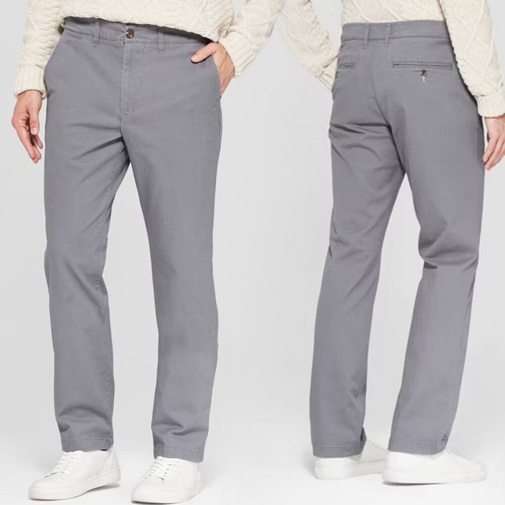Goodfellow & Co Men's Every Wear Straight Fit Grey Chino Pants - NWT